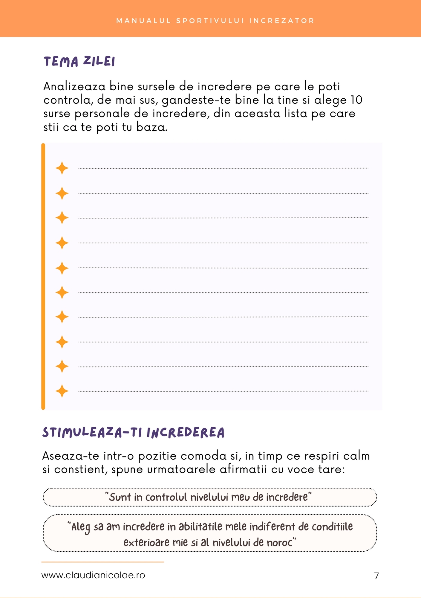 Exercițiu din Manualul Sportivului